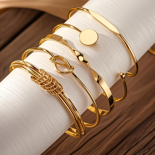 ✨ Lot de 5 Bracelets Dorés