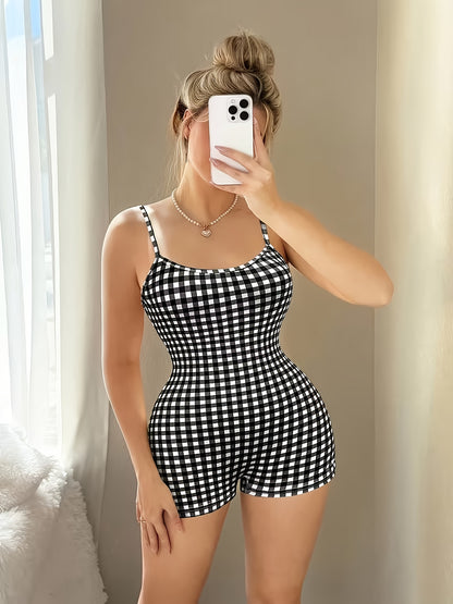 🏠 Romper "Sweet Home" – Motif Vichy