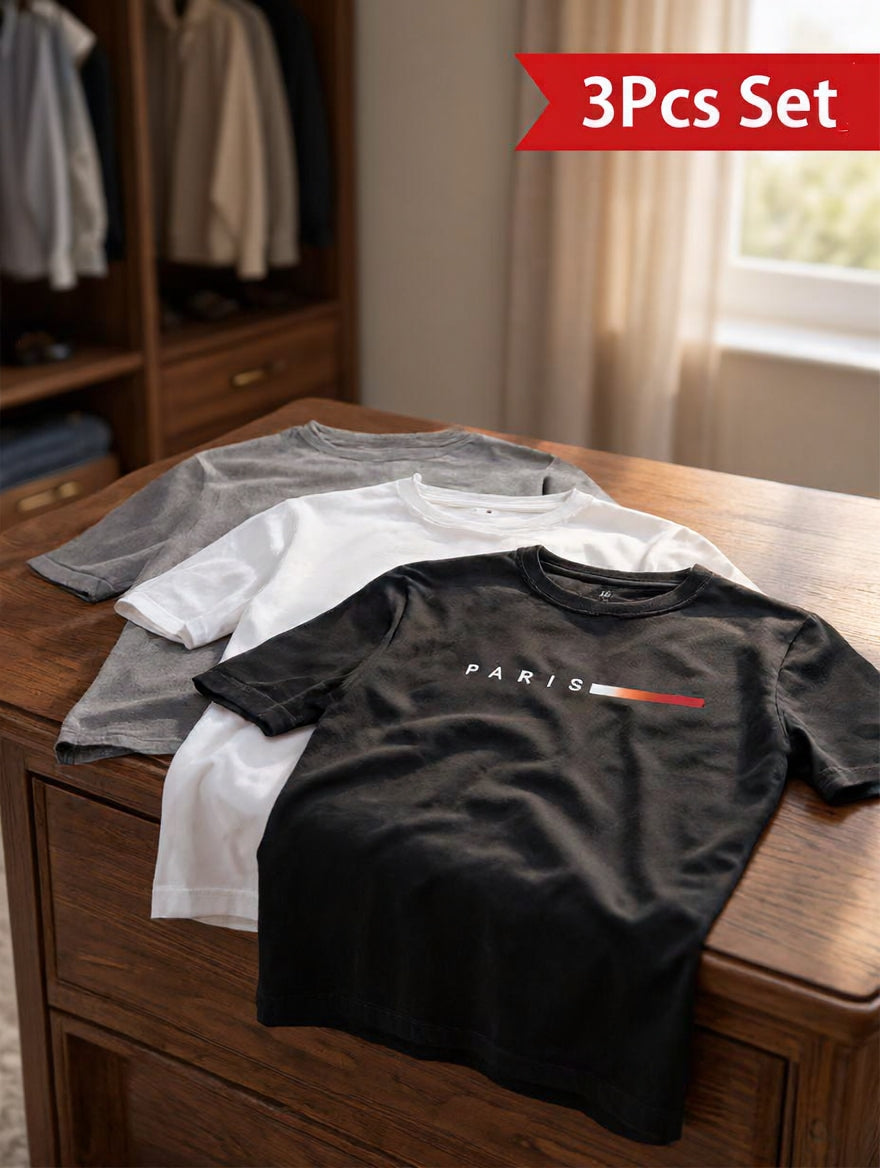 👕 Pack de 3 T-Shirts Homme – PARIS