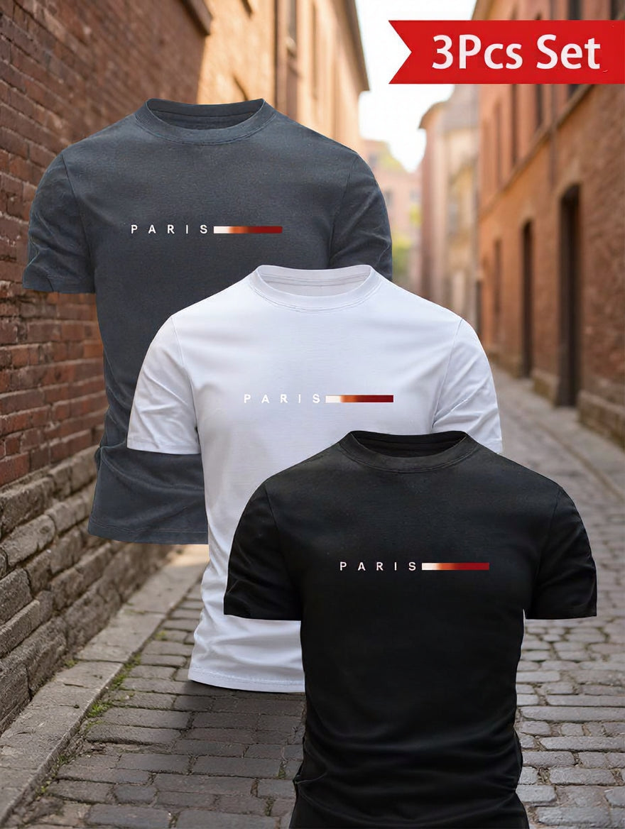 👕 Pack de 3 T-Shirts Homme – PARIS