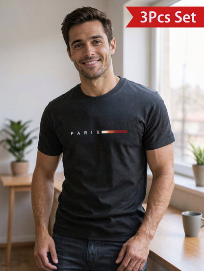👕 Pack de 3 T-Shirts Homme – PARIS