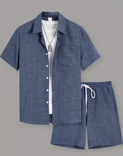 👔 Ensemble Homme 2 Pièces – Chemise &amp; Short