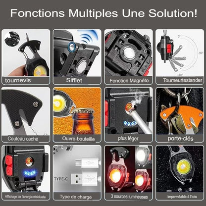 Lampe LED COB Multifonction Rechargeable