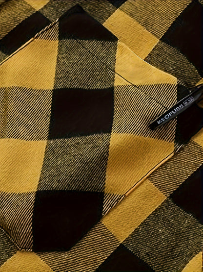 🧥 Chemise Homme à Carreaux avec Capuche