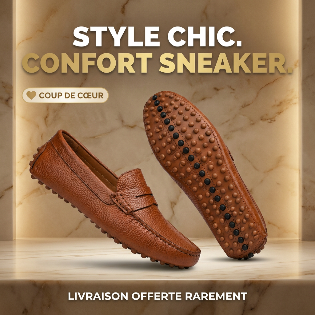 👞 Mocassin Cuir Croco – Haute Qualité